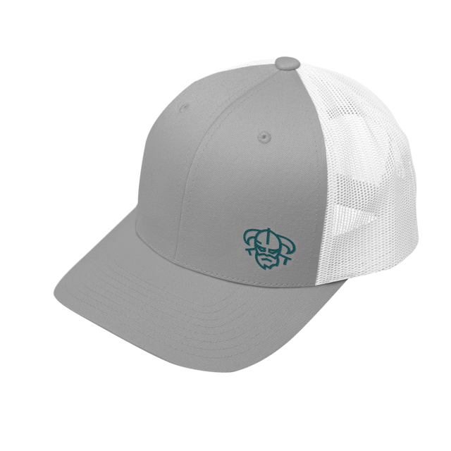 ODIN® Logo Light Grey Mesh Snapback Trucker Cap
